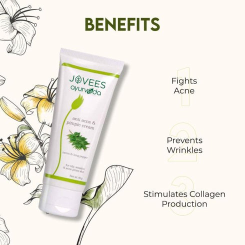 Jovees Herbal Anti Acne Pimple Cream | With Neem And Long Pepper Extract